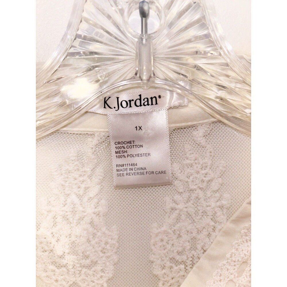 K. Jordan Ivory Cover Up With Rhinestone Buttons Size Medium PLEASE READ - Picture 5 of 6
